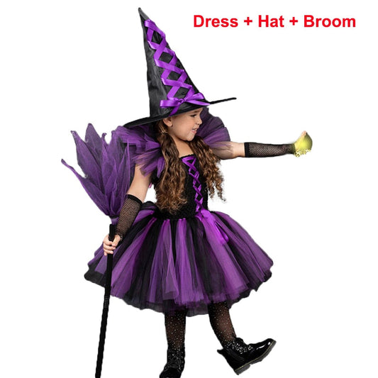 2-12 Years Children Halloween Witch Costume