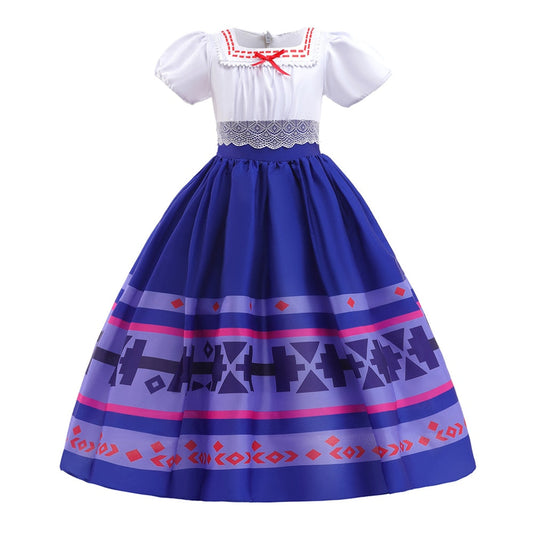 Encanto Charm Costumes For Girls Kids Birthday Princess Party Dresses Luisa Madrigal Cosplay Halloween Costumes